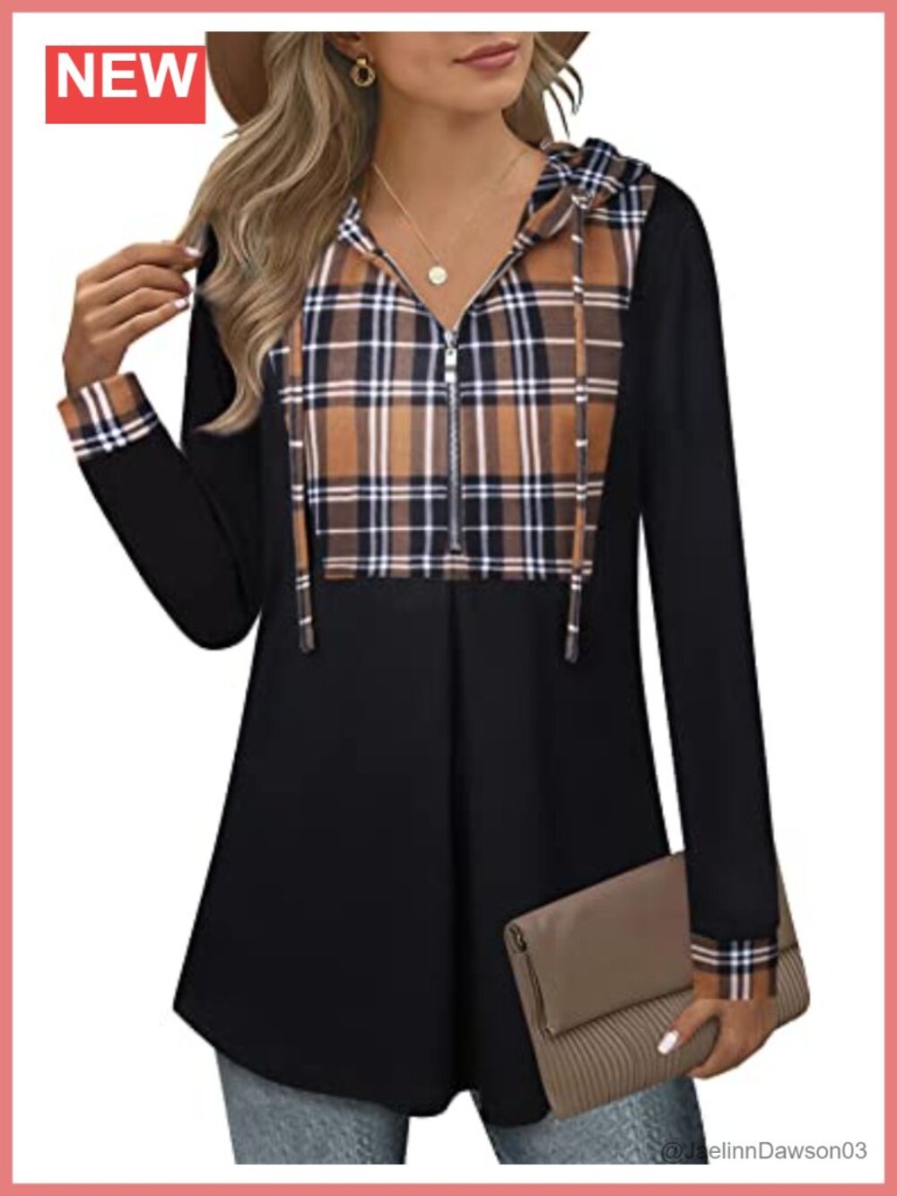 Women's Quarter Zip Hoodie Pullover Long Sleeve Color Block Tunic Sweatshirt
